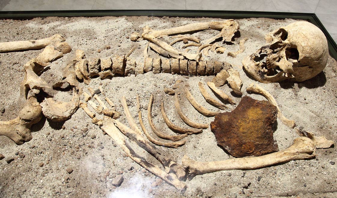 The 800-year-old skeleton found in Bulgaria stabbed through the chest with iron rod to keep it firmly in its grave. 