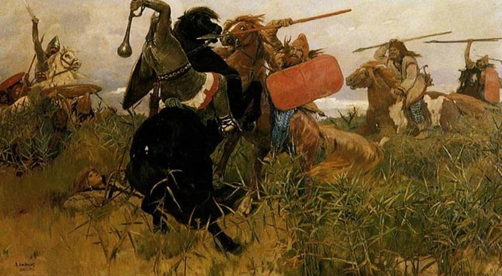 Battle between the Scythians and their enemies.