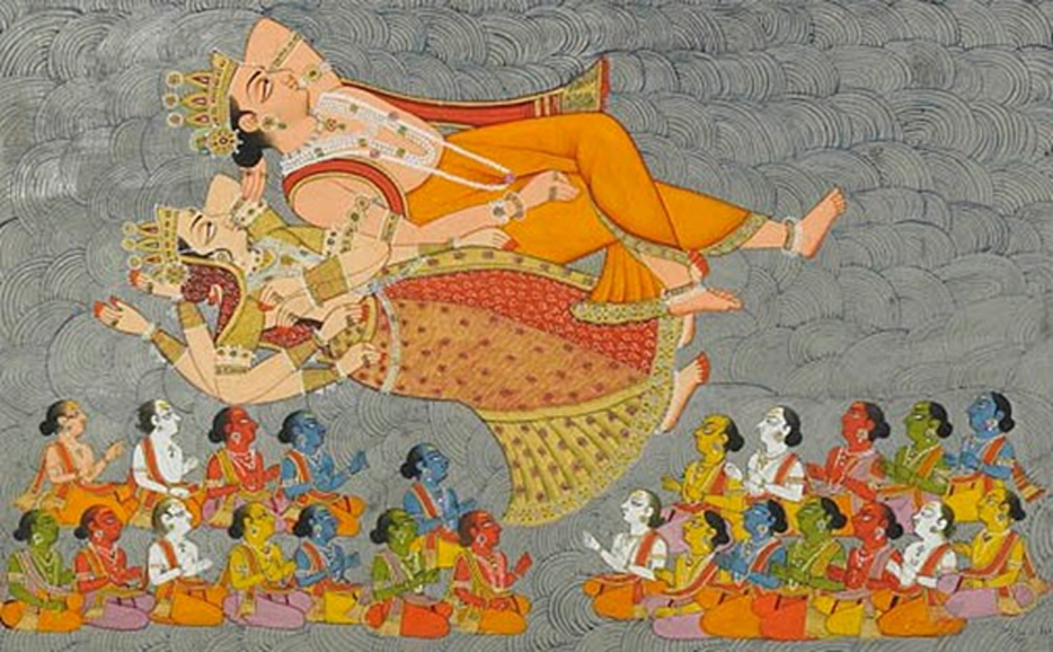 The Creation of the Cosmic Ocean and the Elements, folio from the Shiva Purana, c. 1828.