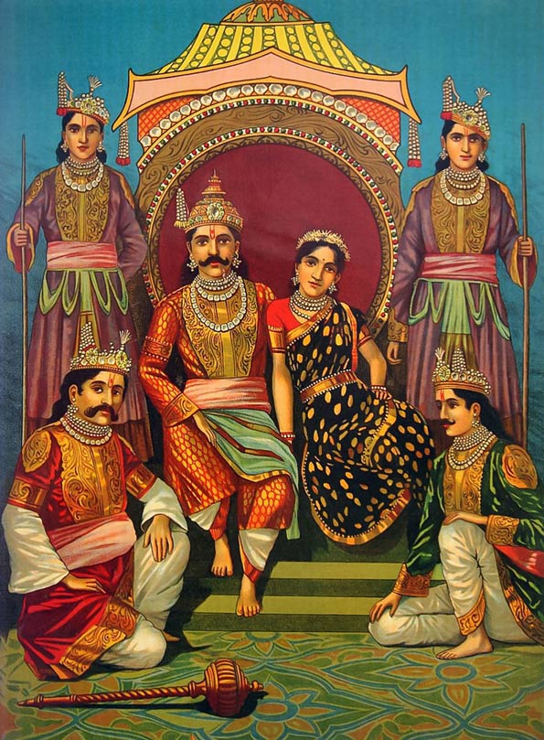 Draupadi and Pandavas