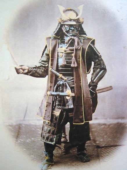 Japanese samurai in armor, 1860s 