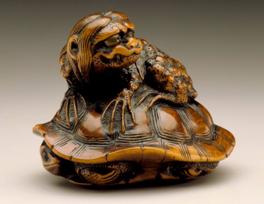 Kappa astride turtle, by artist Naito Toyomasa (1773-1856)