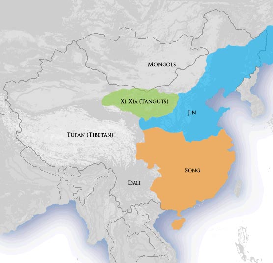 Location of Jin dynasty, 1115–1234 