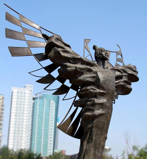 Detail; Sculpture of Lu Ban in Weifang, China