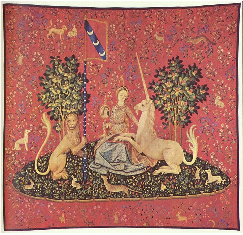 Maiden with Unicorn, tapestry, 15th century.