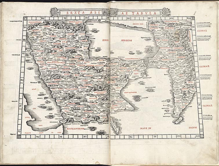 Map of Arabia published by Pencio, Jacopo Date: 1511, based on Ptolemy’s map of 150 AD