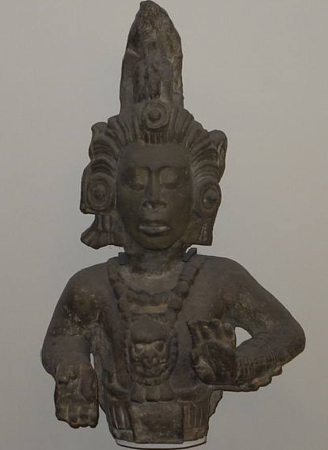 Maya maize god statue 