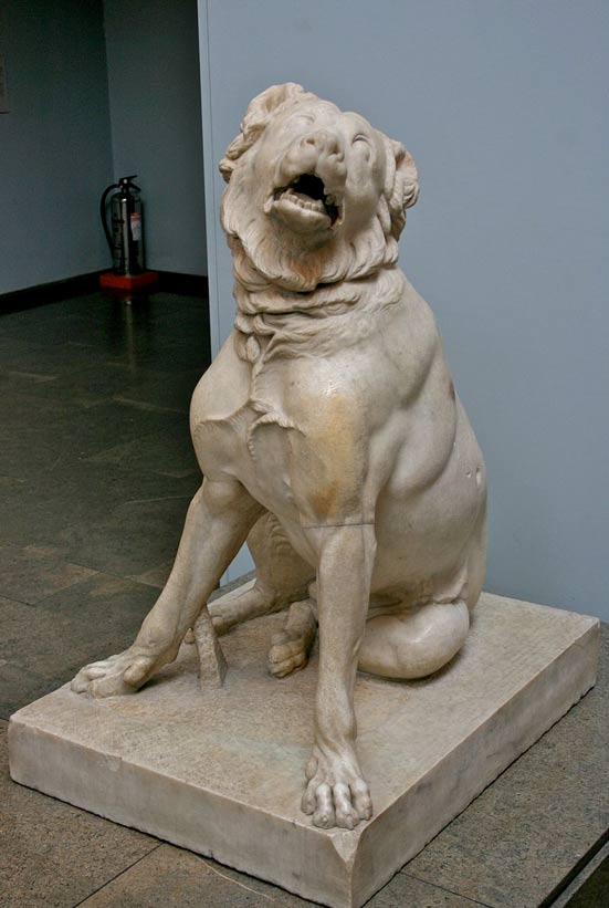 Molossian Hound. The version is sometimes known as "Jennings Dog". On display in the British Museum. 