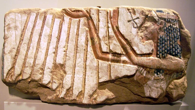 Relief of Nefertiti adoring Aten - Ägyptisches Museum Berlin.