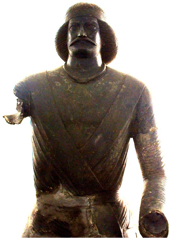 Parthian bronze statue, attributed to Surena, Parthian spahbed ("General" or "Commander").