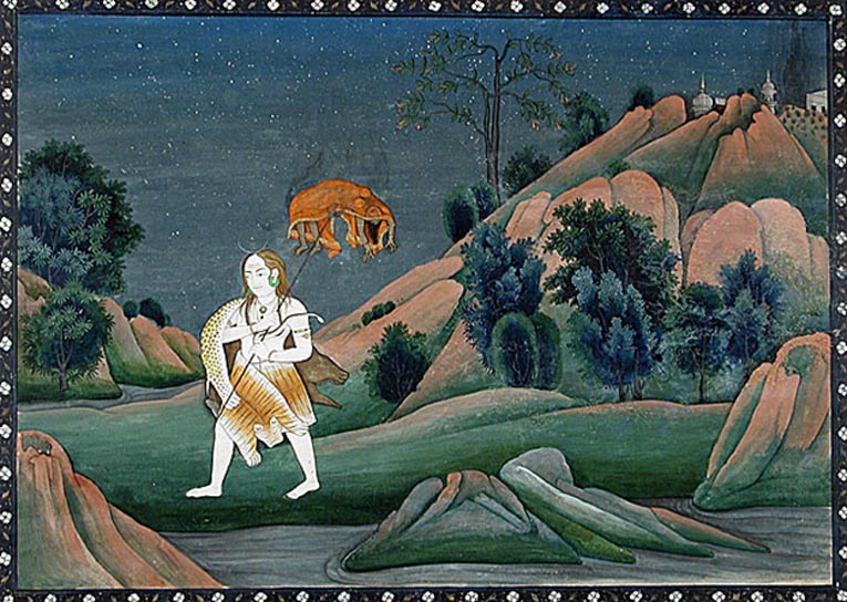 Shiva Carrying Sati on His Trident, circa 1800, India