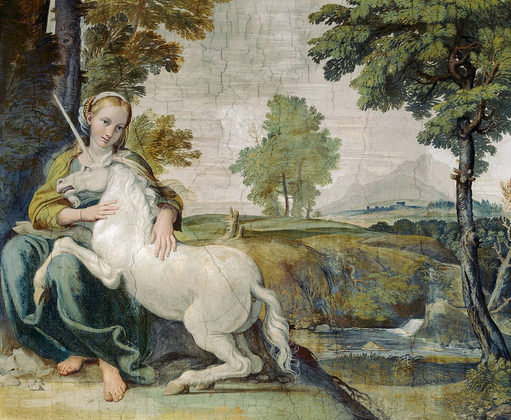 Virgin Mary holding the unicorn (circa 1480), Warsaw.