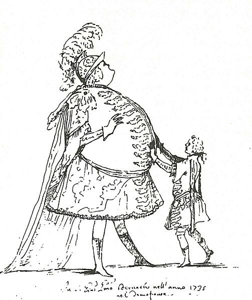 A caricature of castrato Antonio Bernacchi.