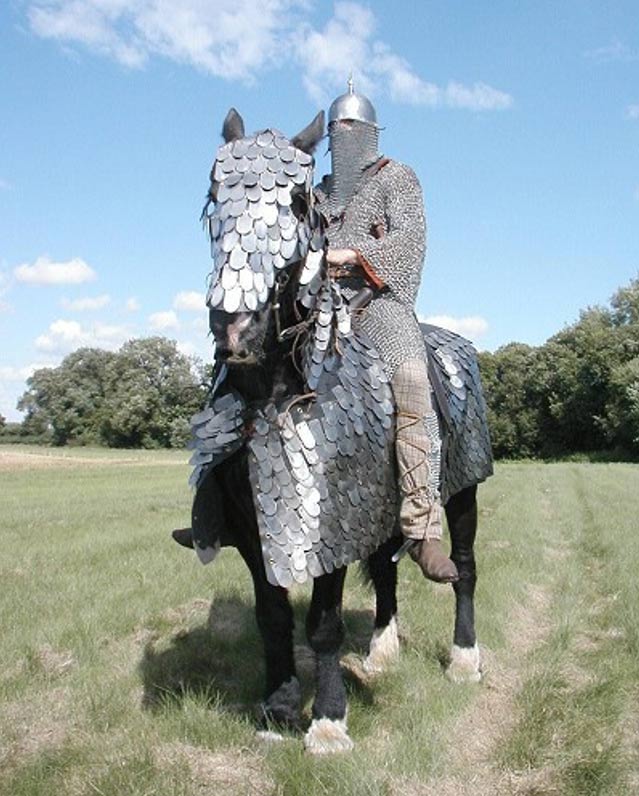 The heavily armored horse and rider, a cataphract. 