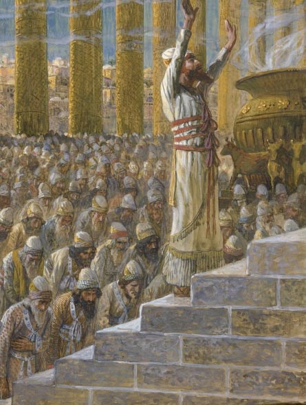 In an artistic representation, King Solomon dedicates the Temple at Jerusalem (painting by James Tissot or follower, c. 1896–1902)