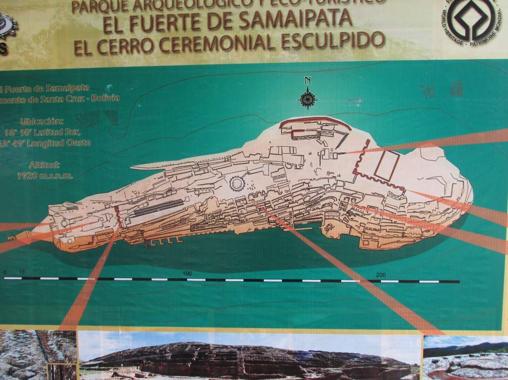 An overview map of Samaipata in Bolivia.