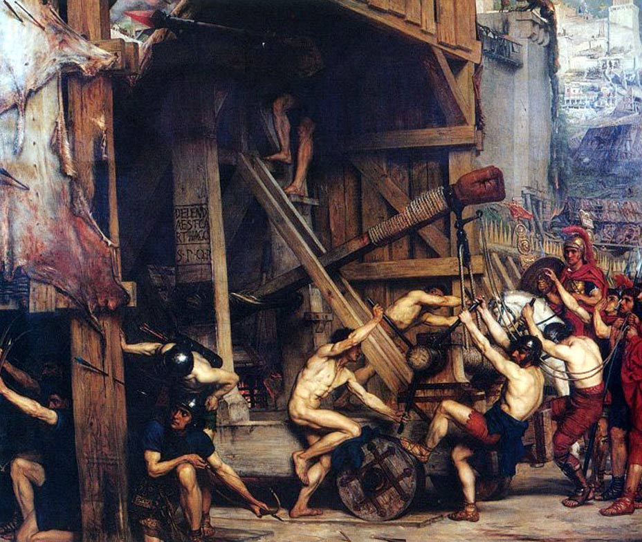 Siege engines were employed by the Roman army during 