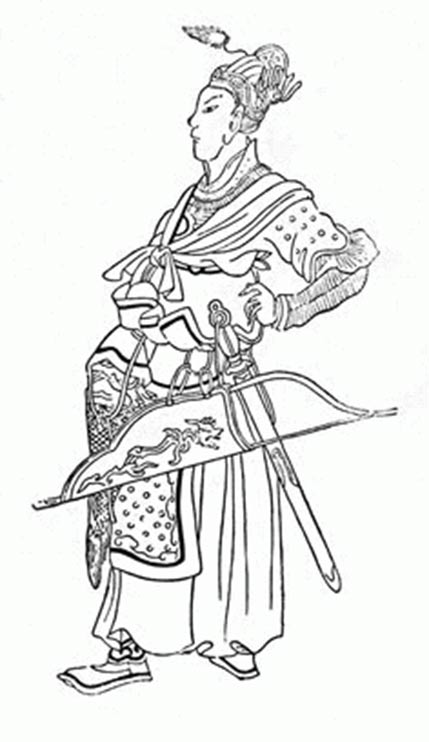 Medieval Chinese drawing of young Batu Khan (14th century). 